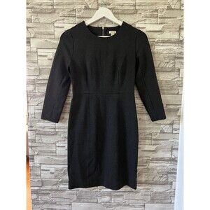 J Crew Structured Knit Women's Sheath Black Classic Formal Knee Length Dress 0
